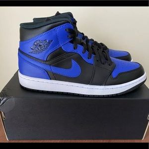 Air Jordana 1 Mid Hyper Royal/Black Size 9
